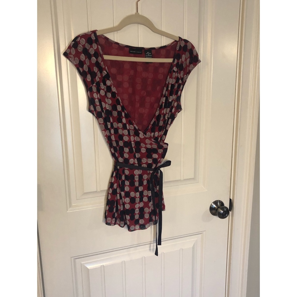 Faux wrap sleeveless top with tie